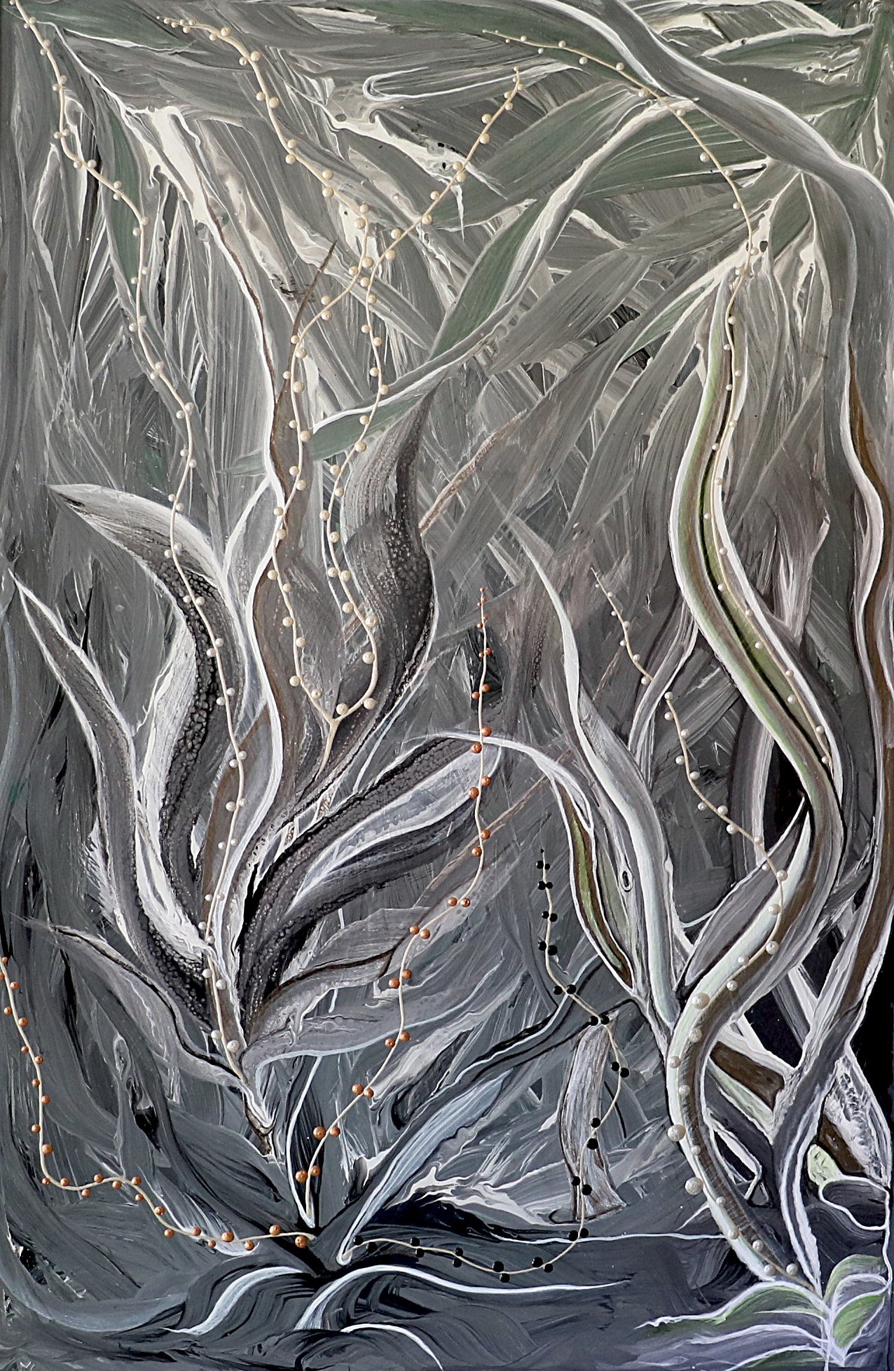 Title: 'TRANQUIL TENDRILS'. ORIGINAL Wall Art - Acrylic Painting