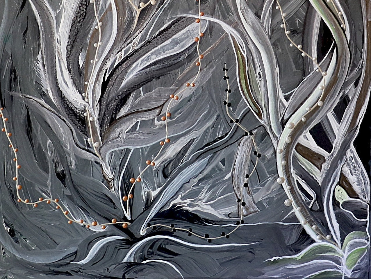 Title: 'TRANQUIL TENDRILS'. ORIGINAL Wall Art - Acrylic Painting